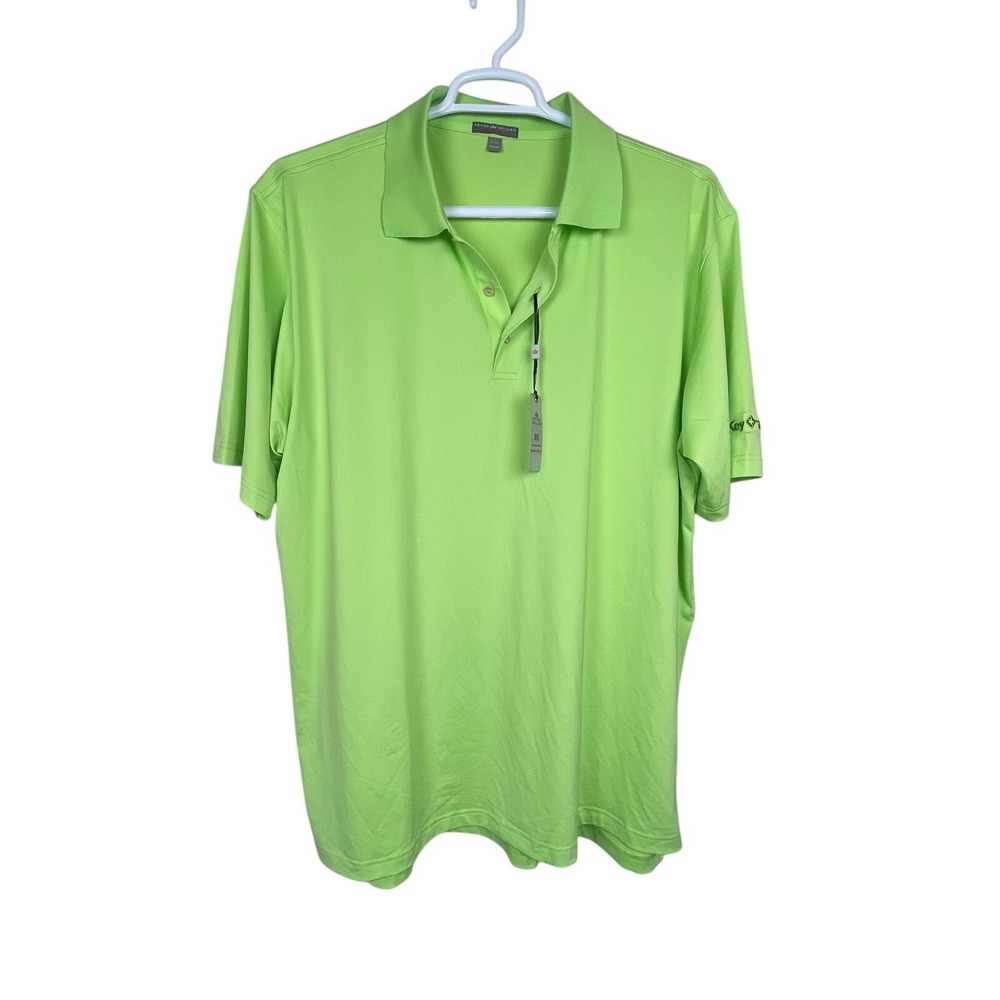 NWT Peter Millar E4 Performance‎ Summer Comfort Polo Shirt Palm Green Size XXL